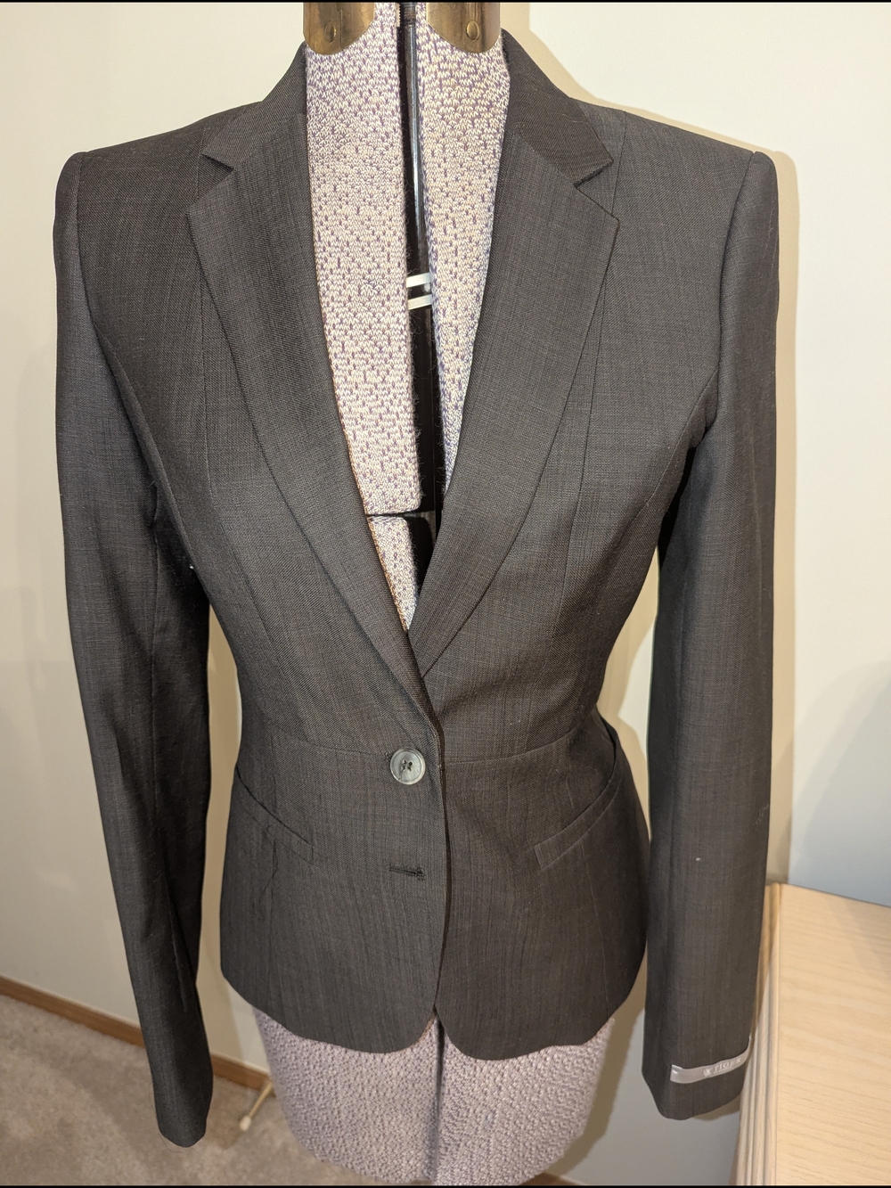 Tiger of Sweden Marlane Charcoal Gray Single-Button Tailored Blazer & Pant Suit